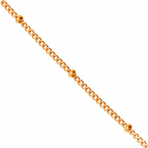Acero Cadena con Bolitas 1mm Dorado (1 mto)