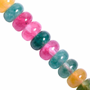 Jade Teñido Dona 5x8mm #17 Multicolor- 18cm aprox  (1 tira)