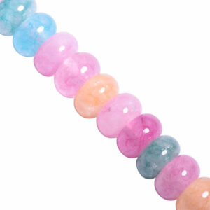 Jade Teñido Dona 5x8mm #17 Multicolor- 18cm aprox  (1 tira)