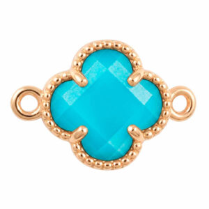 Chapa de Oro Sep. Cristal Trebol Azul Cielo Opalo 11mm (1 pza)