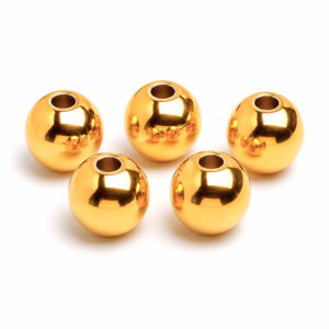 Acero Bola Lisa 8mm Dorado (10 pzas)