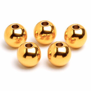 Acero Bola Lisa 10mm Dorado (5 pzas)