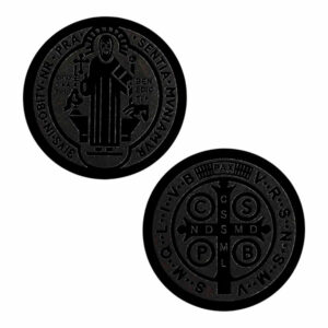Acero Medalla Transversal San Benito Negra  20mm (1 pza)