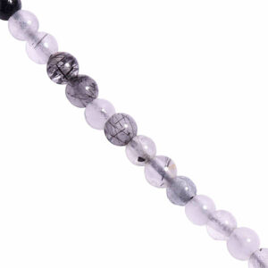 LD Cuarzo Rutilado Negro Bola 3mm- 39cm aprox (1 tira)