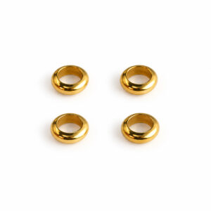 B. ORO 18K BC88 Cuenta Rnd liso 4mm perf chica (4 pzas)