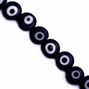 Cristal Ojos Turcos Plano 8mm 04-Negro (1 tira)