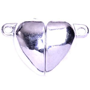 Broche imán Corazón Plateado (2 pza)