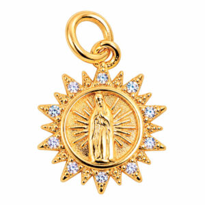 Micropave Dije Circulo Virgen Gpe. 11mm Dorado  (1 pza)