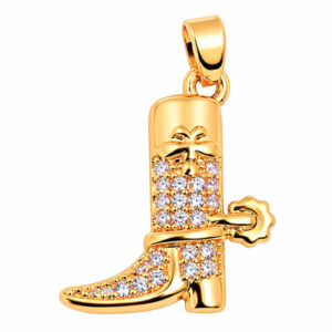 Micropave Dije Bota con espiela 18mm Dorado (1 pza)