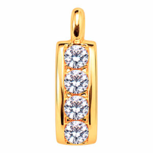 Micropave Dije Gota 8mm Dorado  (1 pza)