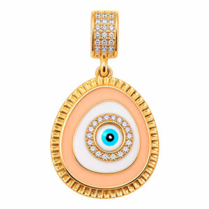 Micropave Dije Gota Ojo 37mm Dorado (1 pza)