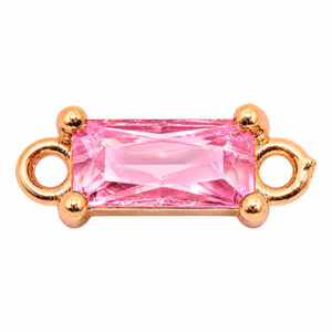 Chapa Oro Separador Rect Rosa 4x11mm (1 pza)