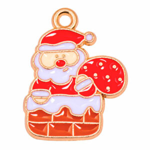 Esmalte Navidad Dije Santa Chimenea 18mm (1 pza)